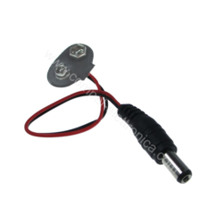 CLIP PER BATTERIA 9V A T CON CONNETTORE JACK DC 2,1 mm