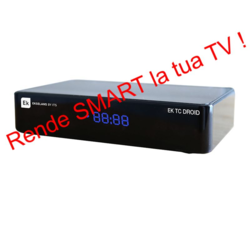 EK DROID RICEVITORE DVB T/T2 DVB-C H265 Wi-Fi CON ANDROID TV 4K